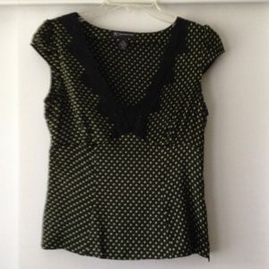 INC Petite Polka Dot Silk Blouse